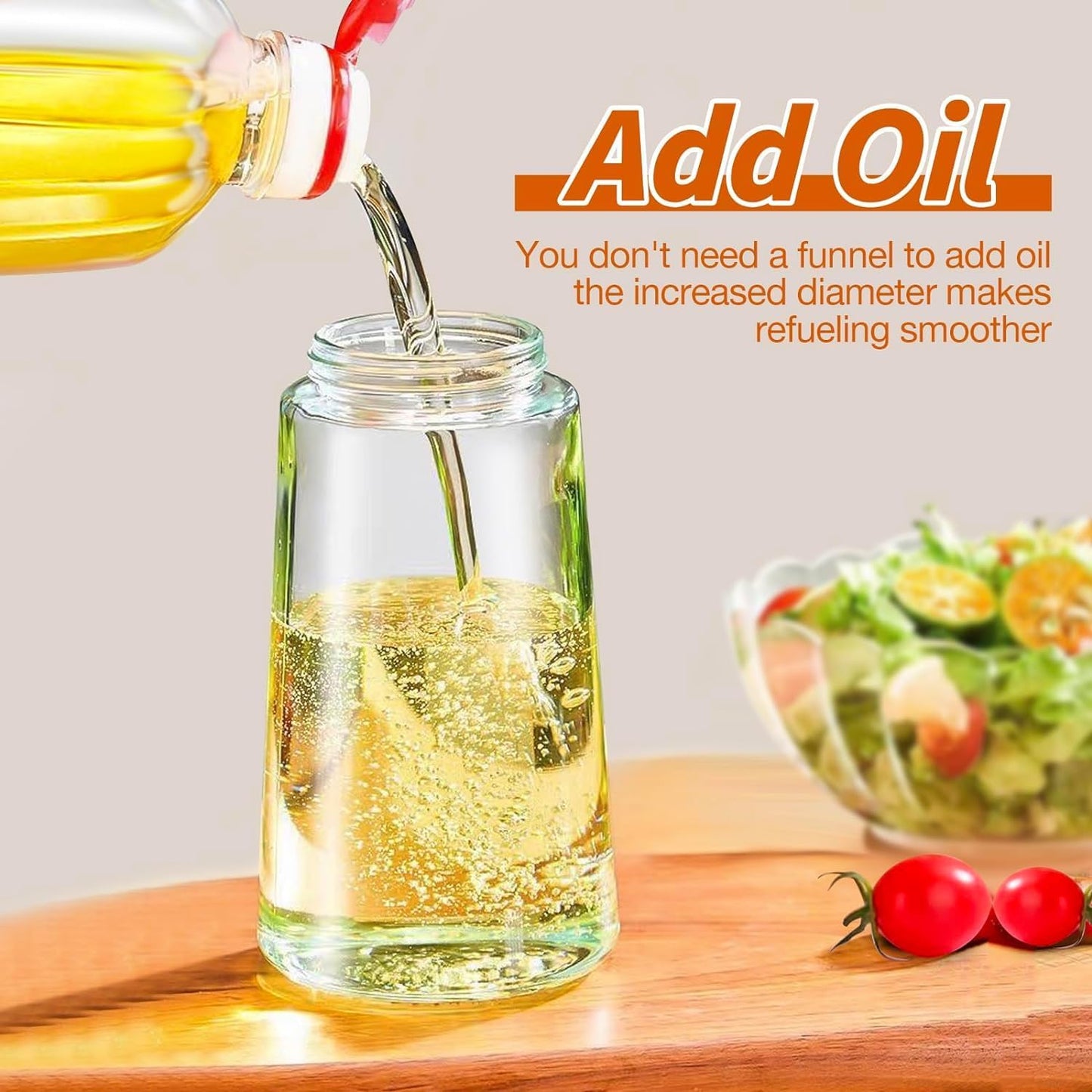 Oil Dispenser Bottle for Kitchen - 2 in 1 Olive Oil Dispenser and Oil Sprayer - 500ml Olive Oil Bottle - Oil Sprayer for Cooking, Kitchen, Salad, Barbecue 1 Pcs